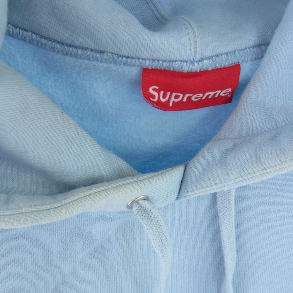Supreme シュプリーム 21SS Big Logo Hooded Sweatshirt ビッグロゴ フーデッド スウェットシャツ プルオーバー パーカー ライトブルー系 L【中古】