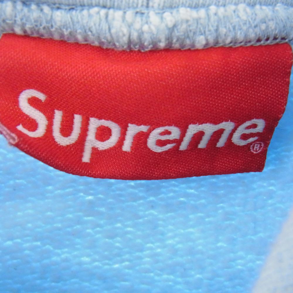Supreme シュプリーム 21SS Big Logo Hooded Sweatshirt ビッグロゴ フーデッド スウェットシャツ プルオーバー パーカー ライトブルー系 L【中古】
