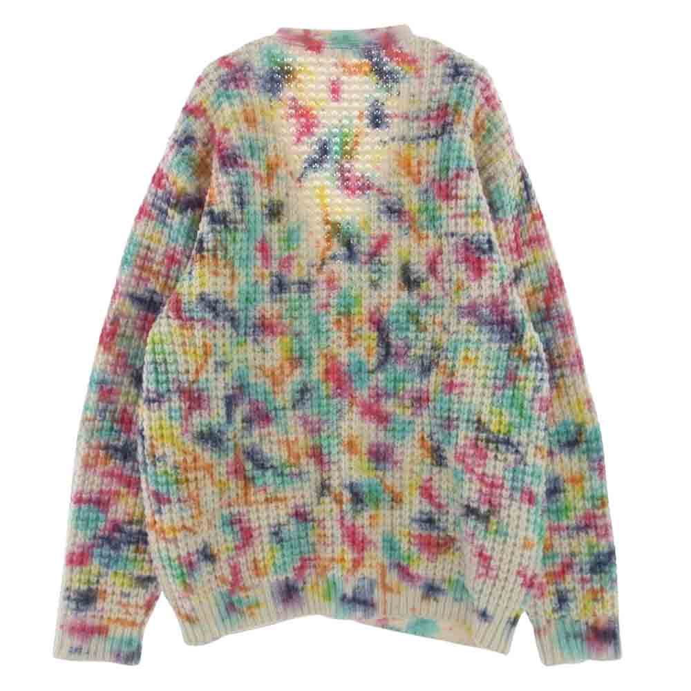 Supreme シュプリーム 21AW Waffle Knit Cardigan Tie Dye ワッフル ニット カーディガン タイダイ染め マルチカラー系 L【中古】