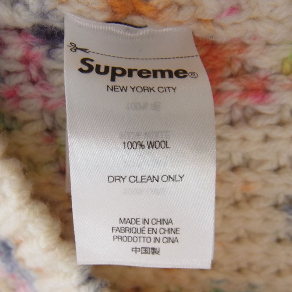 Supreme シュプリーム 21AW Waffle Knit Cardigan Tie Dye ワッフル ニット カーディガン タイダイ染め マルチカラー系 L【中古】
