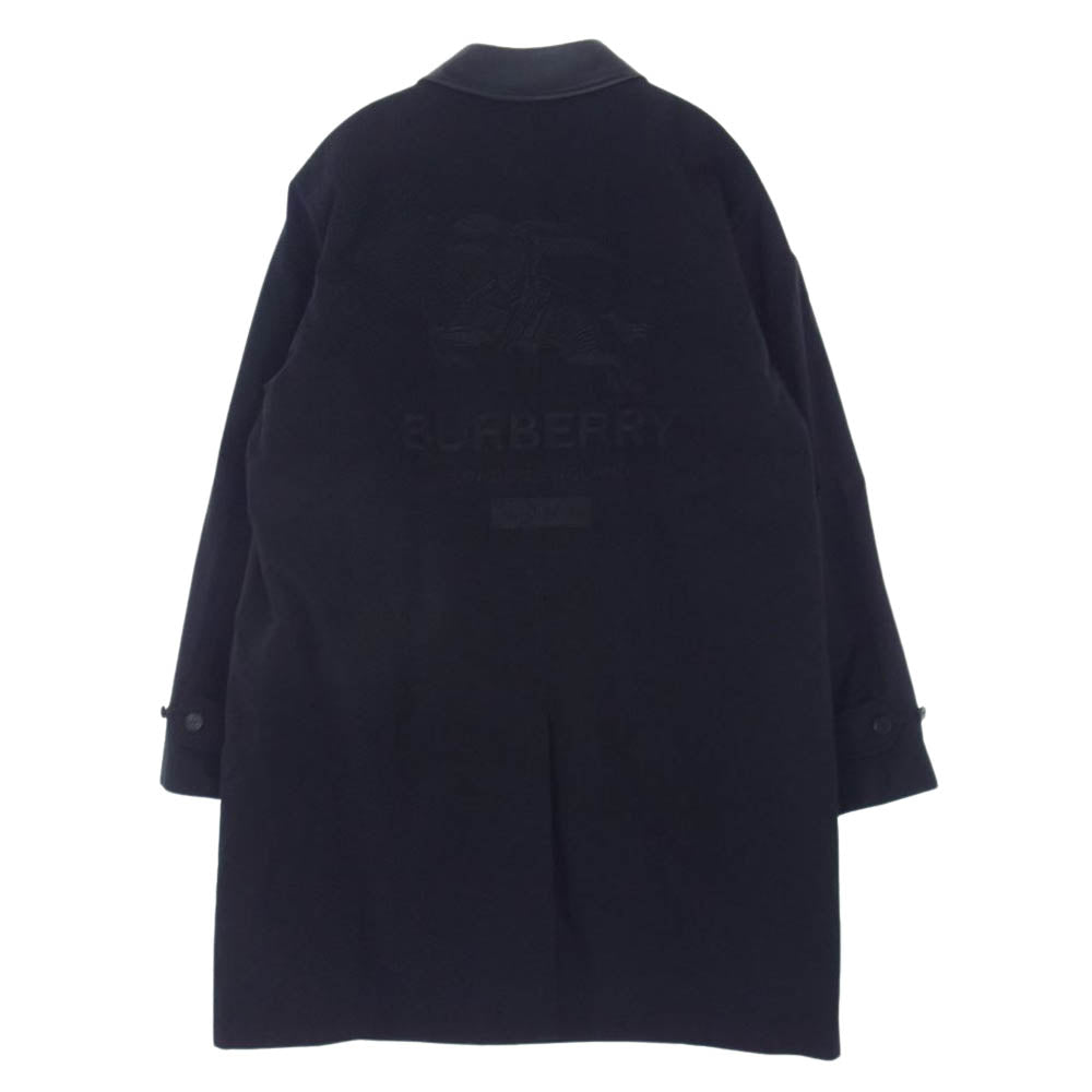Supreme シュプリーム 22SS × Burberry バーバリー Leather Collar Trench レザー カラー トレンチ コート ブラック ブラック系 L【中古】