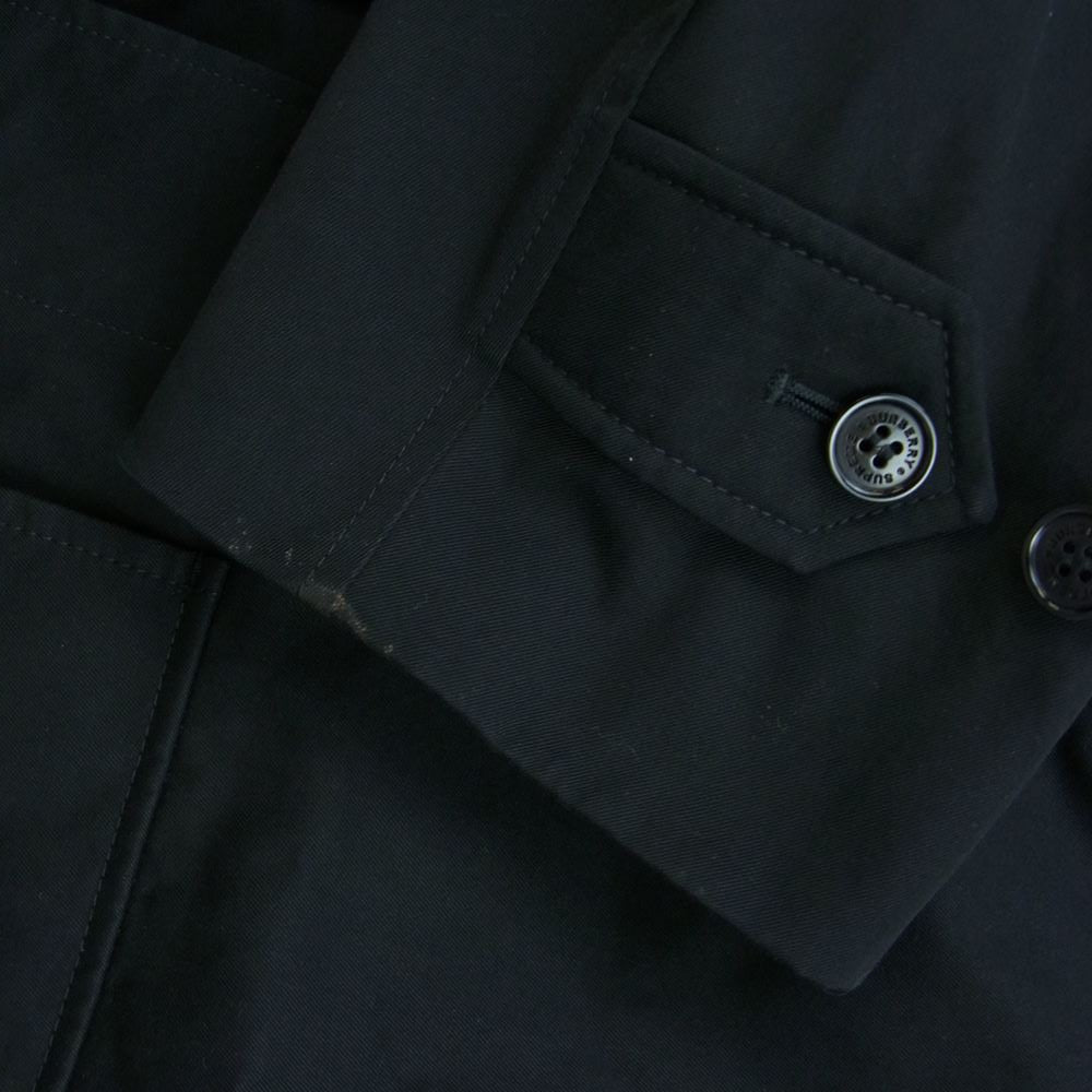 Supreme シュプリーム 22SS × Burberry バーバリー Leather Collar Trench レザー カラー トレンチ コート ブラック ブラック系 L【中古】