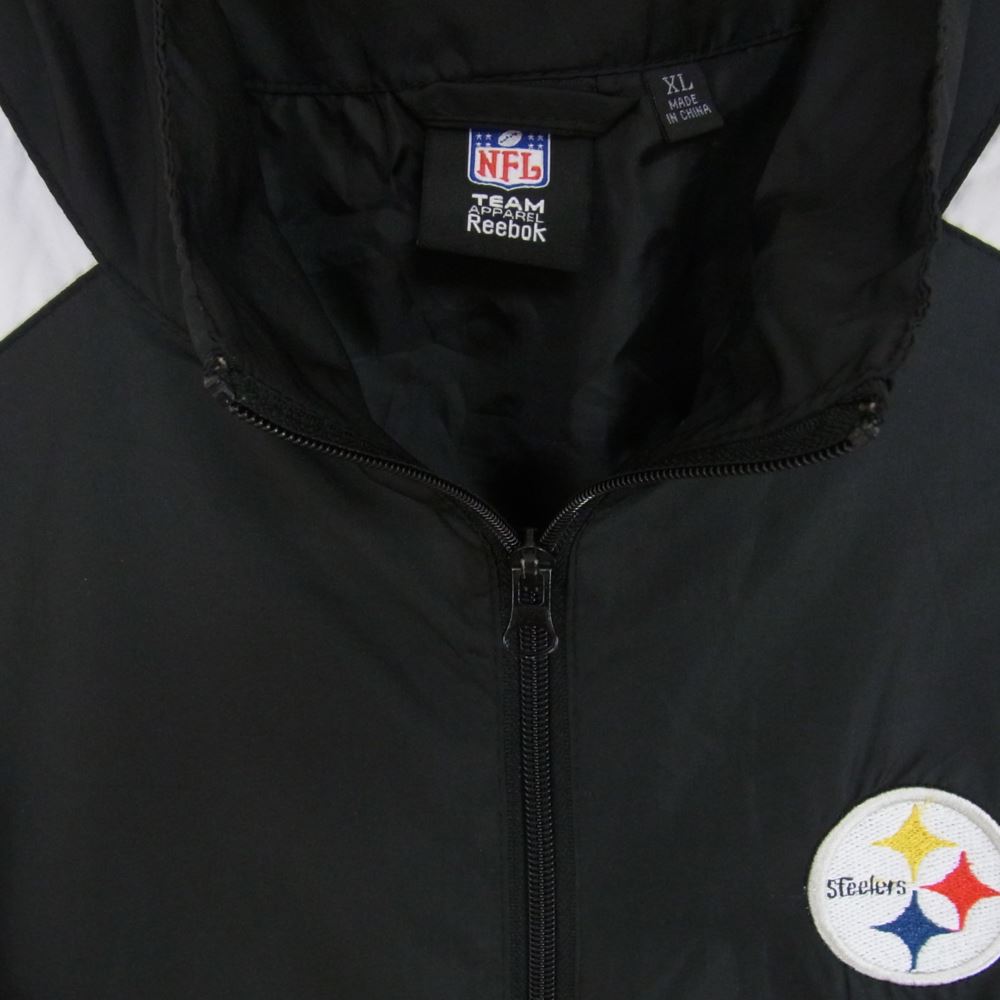 Reebok リーボック NFL ピッツバーグ ティーラーズ ナイロン ウインド ブレーカー ジャケット ブラック系 XL【中古】