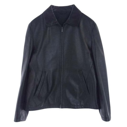 ストラネス ガブリエルストレーネ 国内正規品 イタリア製 ラムレザー シングル ライダースジャケット ブラック系 M【中古】