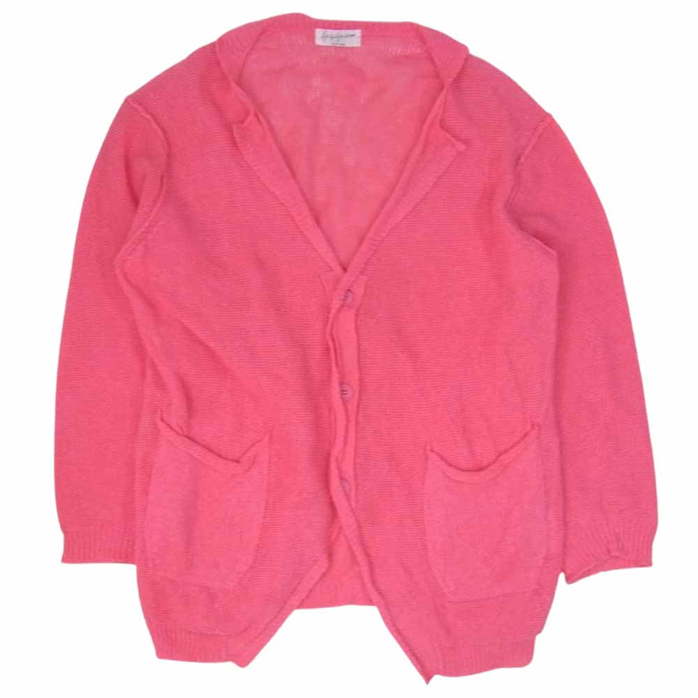 Yohji Yamamoto POUR HOMME ヨウジヤマモトプールオム HG-K86-087 ラペル デザイン ニット カーディガン ピンク系 3【中古】