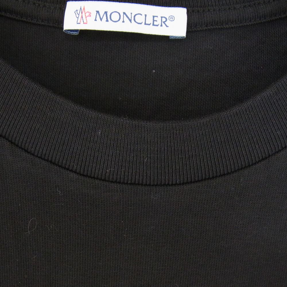 MONCLER モンクレール I2 091 8C00029 8390T SS T-SHIRT モノグラム ポケット Tシャツ ウォッシュ加工 ブラック系 S【新古品】【未使用】【中古】
