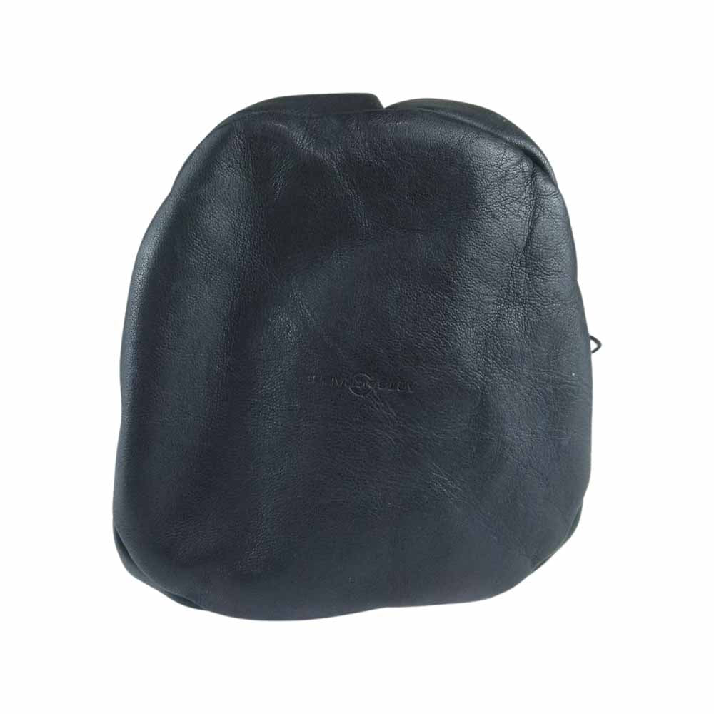 アーツアンドクラフツ VEGETABLE HORSE LEATHER DRAW STRING POUCH レザー 巾着ショルダー バッグ  ブラック系【中古】