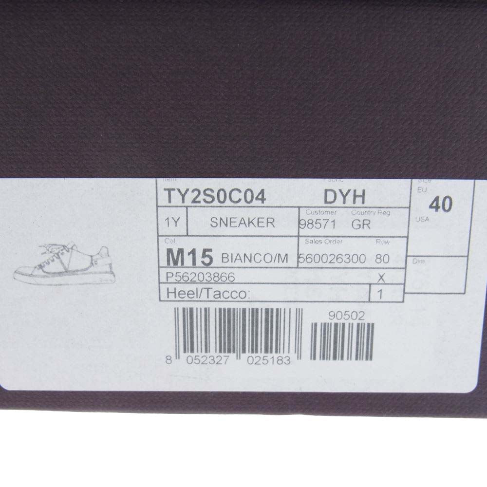 VALENTINO ヴァレンティノ TY2S0C04 Garavani ガラヴァーニ BACKNET バックネット スタッズ レザー スニーカー ホワイト系 EU40【新古品】【未使用】【中古】