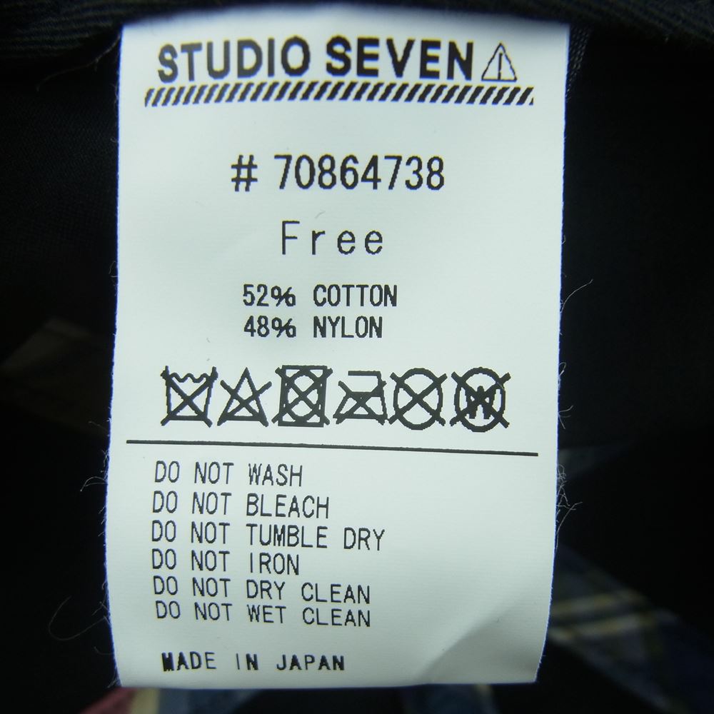 スタジオ セブン 70864738 7cross EMB 6P Cap キャップ 日本製 ブラック系 Free【新古品】【未使用】【中古】