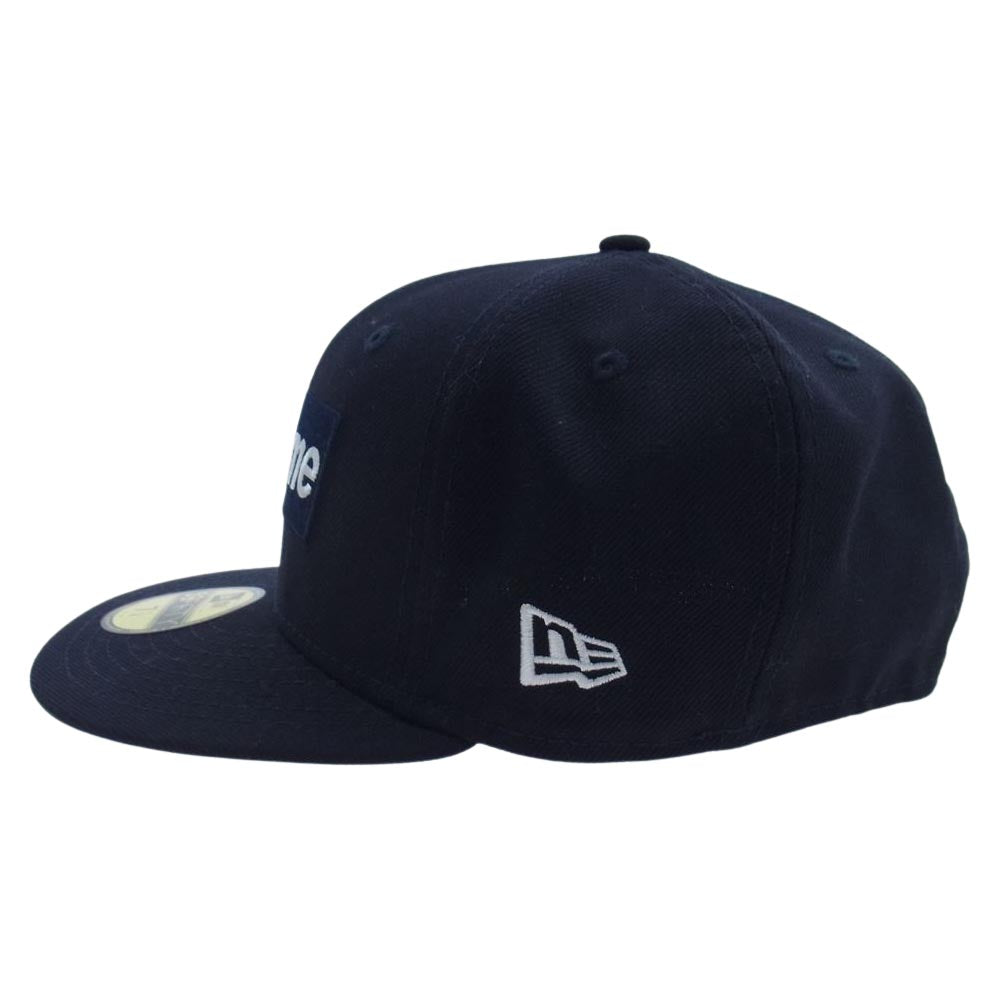 Supreme シュプリーム 20AW ×  New Era ニューエラ World Famous Box Logo Navy ワールド フェイマス ボックス ロゴ キャップ 帽子 ブラック系 57.7cm【美品】【中古】