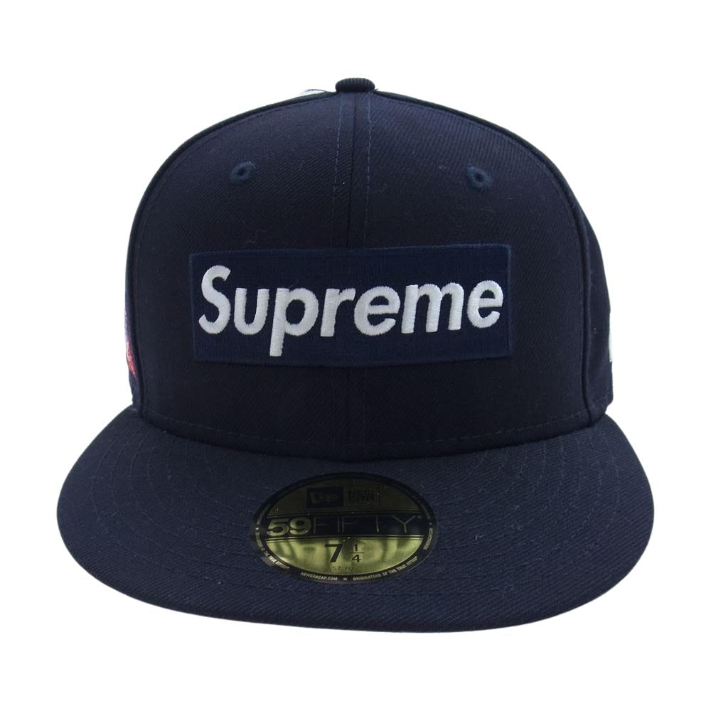 Supreme シュプリーム 20AW ×  New Era ニューエラ World Famous Box Logo Navy ワールド フェイマス ボックス ロゴ キャップ 帽子 ブラック系 57.7cm【美品】【中古】