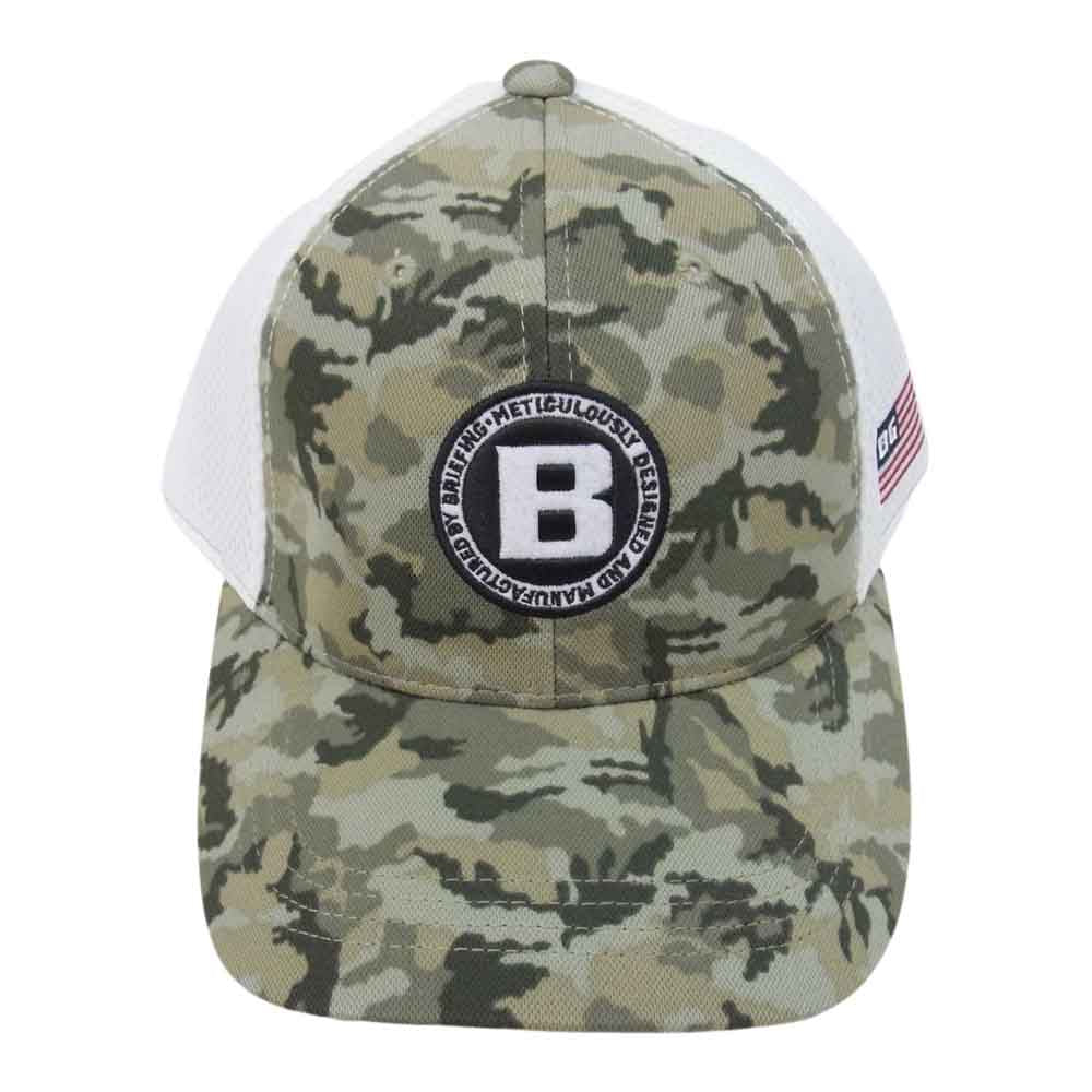 BRIEFING ブリーフィング BRG233M68 MENS CAMO PRINT MESH CAP カモ メッシュ キャップ 帽子 オリーブ カーキ系 FREE【新古品】【未使用】【中古】