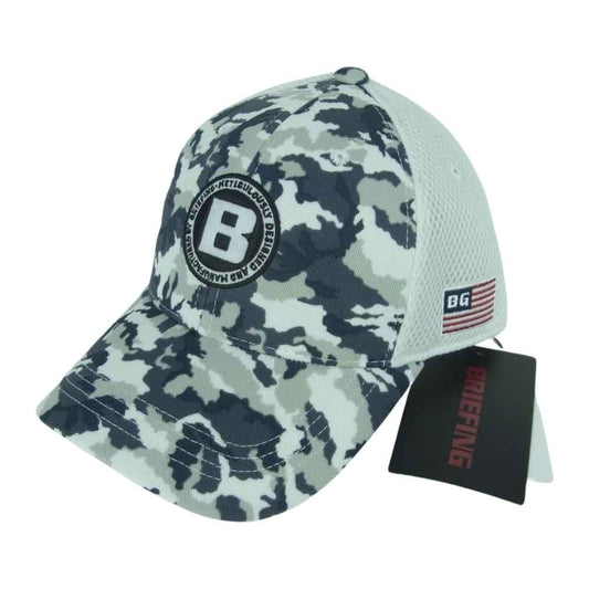 BRIEFING ブリーフィング BRG233M68 MENS CAMO PRINT MESH CAP カモ メッシュ キャップ 帽子 ホワイト系 FREE【新古品】【未使用】【中古】