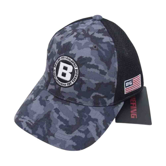 BRIEFING ブリーフィング BRG233M68 MENS CAMO PRINT MESH CAP カモ メッシュ キャップ 帽子 ブラック系 FREE【新古品】【未使用】【中古】