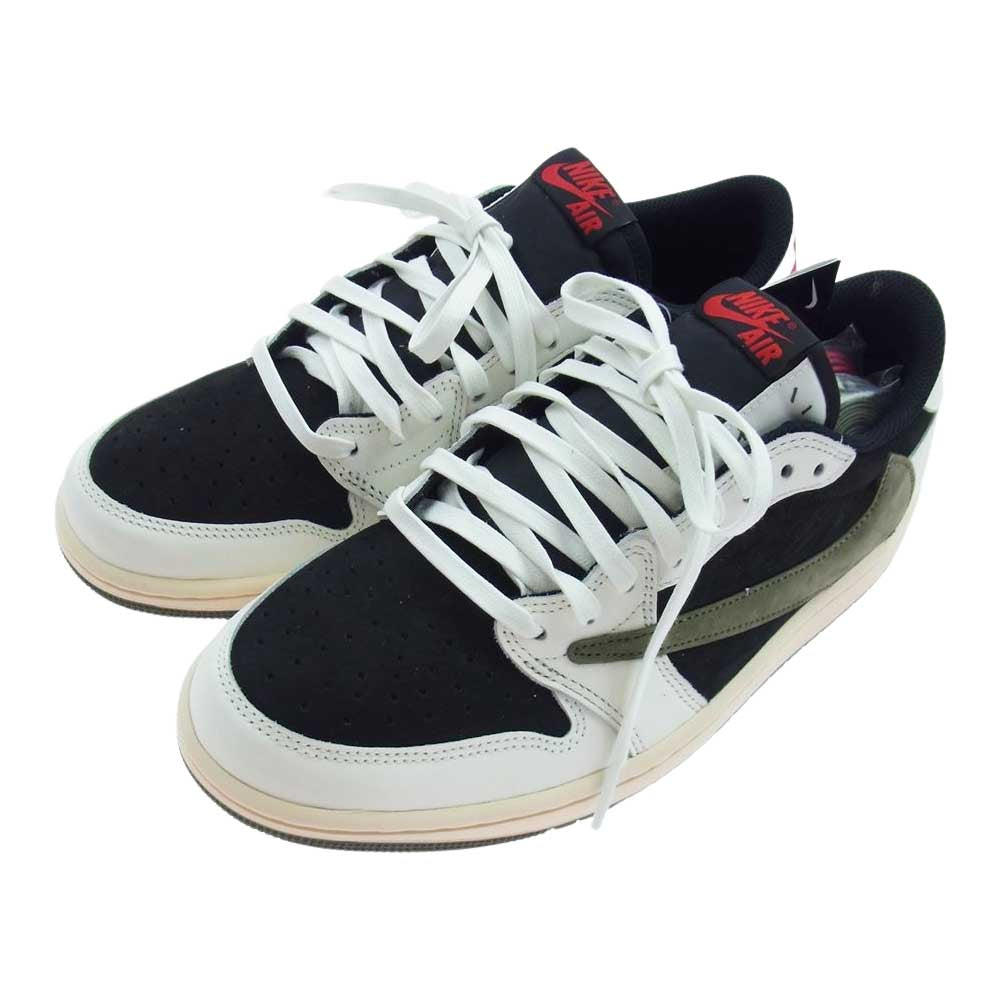 NIKE AIR JORDAN ナイキ ジョーダン DZ4137-106 × Travis Scott トラヴィススコット WMNS Air Jordan 1 Low OG Medium Olive ウィメンズ エアジョーダン ロー ミディアム オリーブ スニーカー ブラック系 ホワイト系 27cm【新古品】【未使用】【中古】