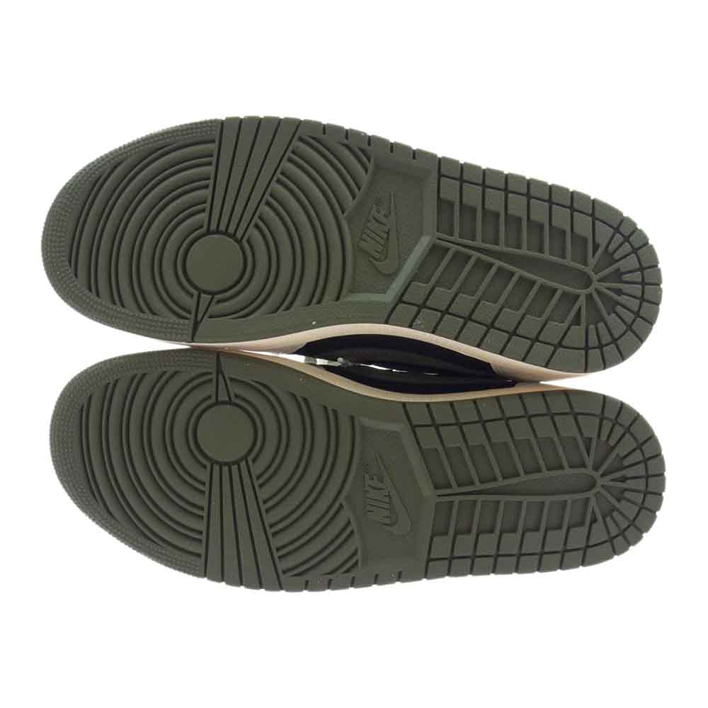 NIKE AIR JORDAN ナイキ ジョーダン DZ4137-106 × Travis Scott トラヴィススコット WMNS Air Jordan 1 Low OG Medium Olive ウィメンズ エアジョーダン ロー ミディアム オリーブ スニーカー ブラック系 ホワイト系 27cm【新古品】【未使用】【中古】