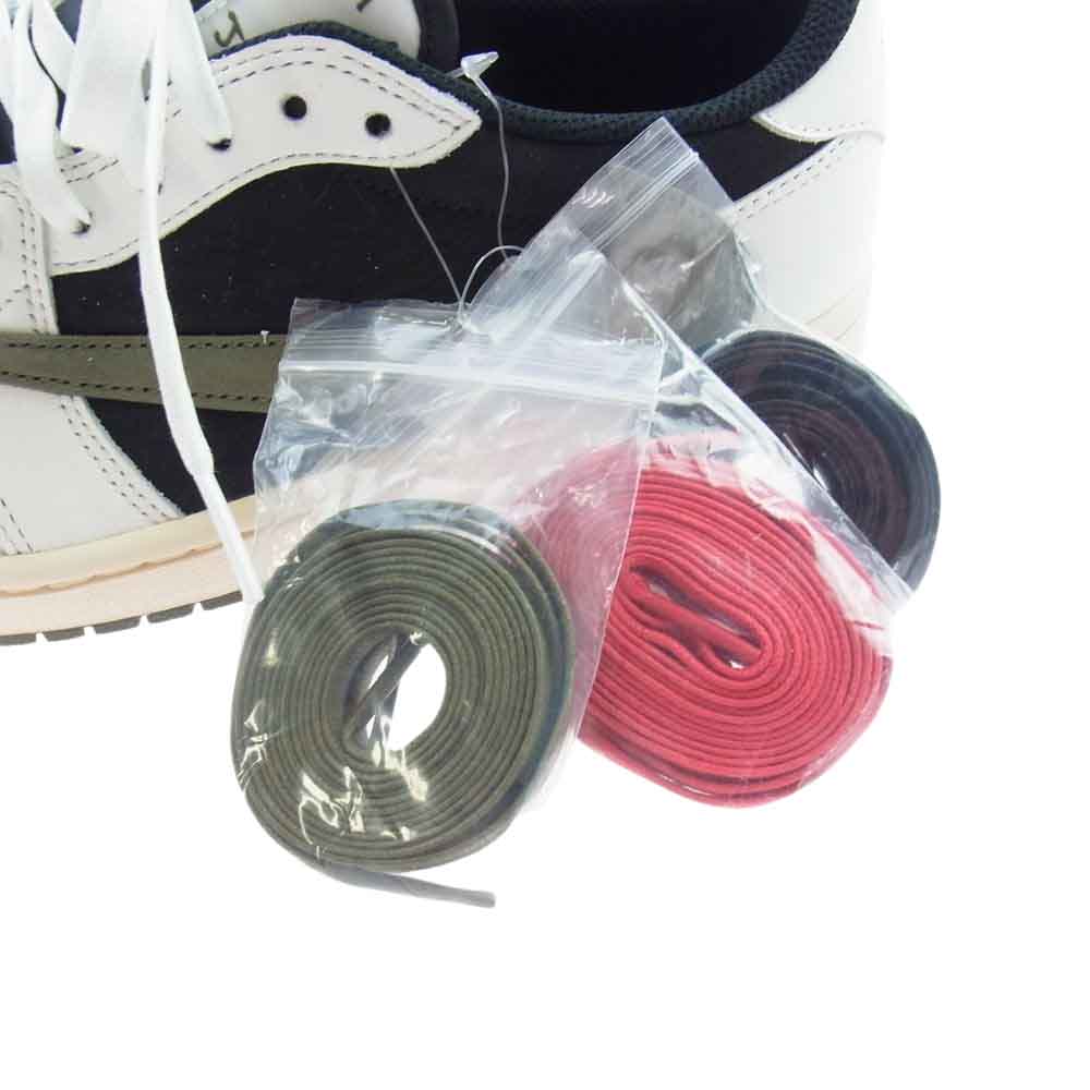 NIKE AIR JORDAN ナイキ ジョーダン DZ4137-106 × Travis Scott トラヴィススコット WMNS Air Jordan 1 Low OG Medium Olive ウィメンズ エアジョーダン ロー ミディアム オリーブ スニーカー ブラック系 ホワイト系 27cm【新古品】【未使用】【中古】