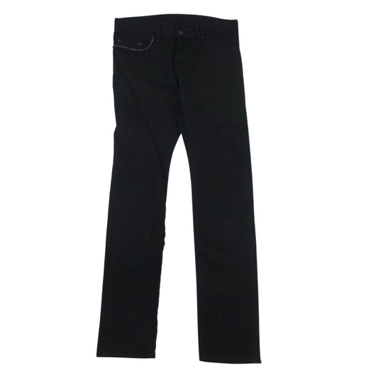 HYSTERIC GLAMOUR ヒステリックグラマー 0241AP20 スタッズ ブラック S デニム スリム パンツ ブラック系 30【中古】