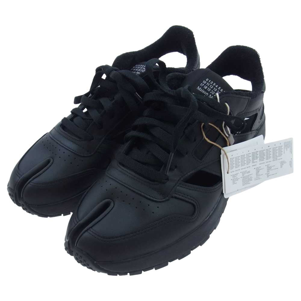 MAISON MARGIELA メゾンマルジェラ GY0244 × Reebok リーボック Classic Leather DQ Shoes クラシックレザー シューズ 足袋 タビ スニーカー ブラック ブラック系 28cm【新古品】【未使用】【中古】