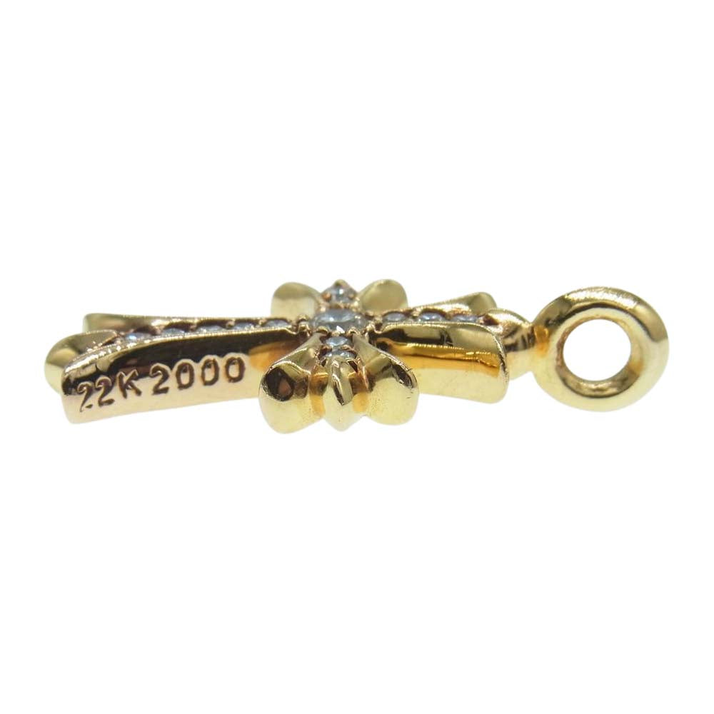 CHROME HEARTS クロムハーツ（原本無） 22K TNY CRSF P DMND タイニーファット クロス パヴェダイヤ ペンダントトップ ゴールド系【中古】