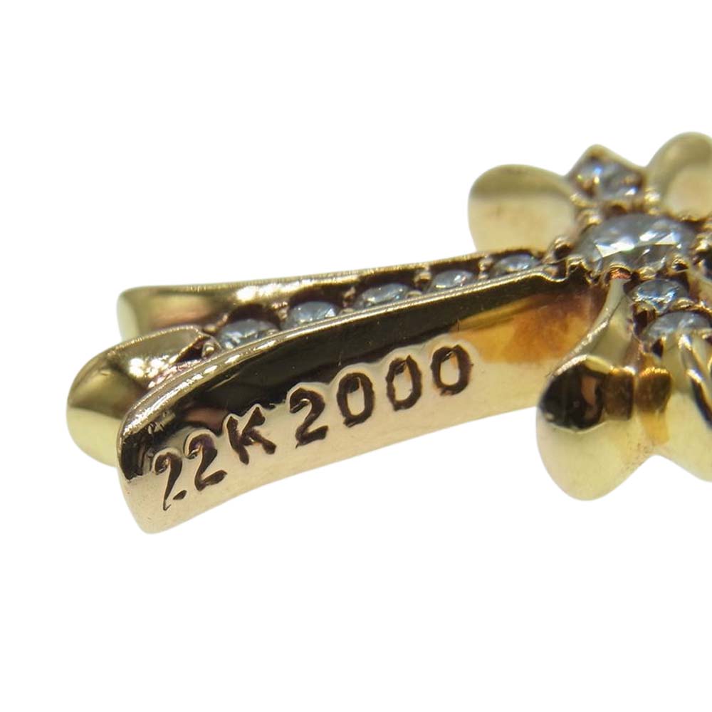 CHROME HEARTS クロムハーツ（原本無） 22K TNY CRSF P DMND タイニーファット クロス パヴェダイヤ ペンダントトップ ゴールド系【中古】