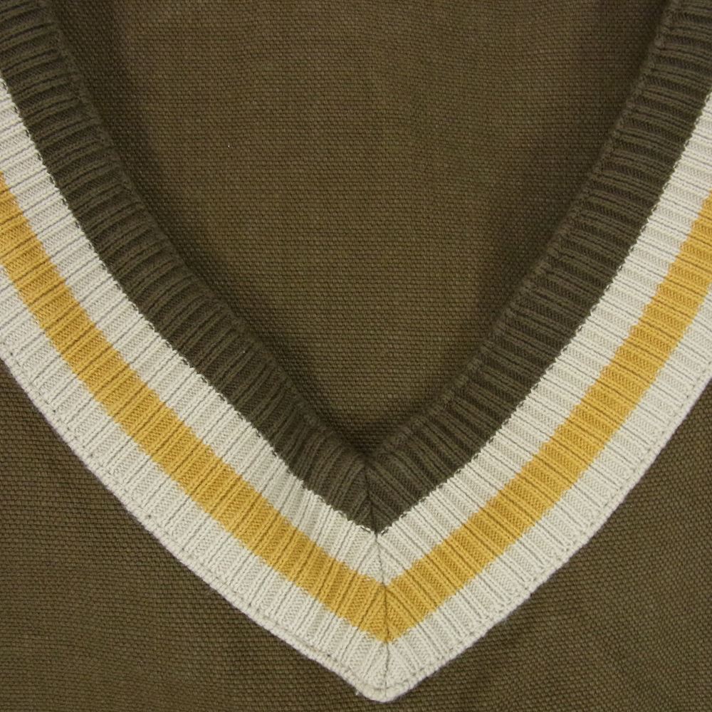 Nigel Cabourn ナイジェルケーボン 8045-00-70003 FRENCH HOSPITAL VEST REVERSIBLE フレンチホスピタル ベスト リバーシブル Vネック カーキ系 46【中古】