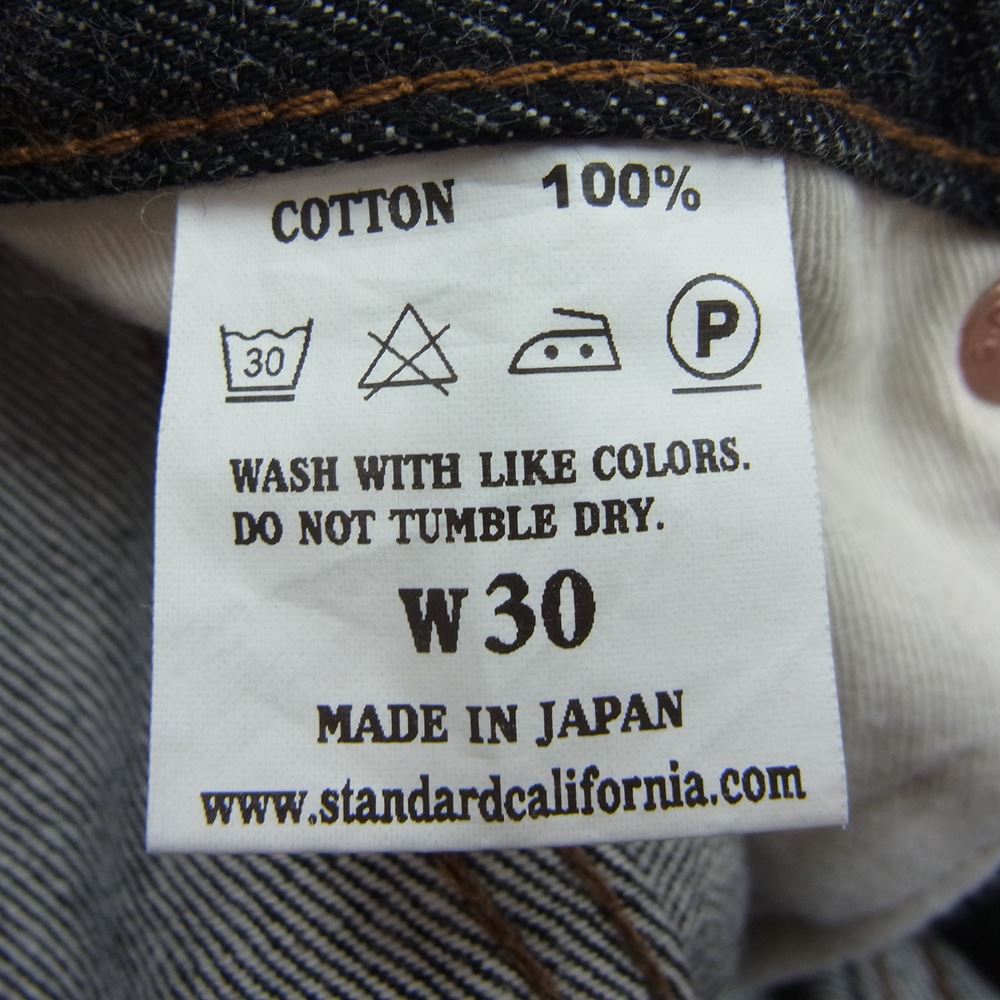 STANDARD CALIFORNIA スタンダードカリフォルニア Lot 901 One Wash ブラック デニム パンツ インディゴブルー系 30【中古】
