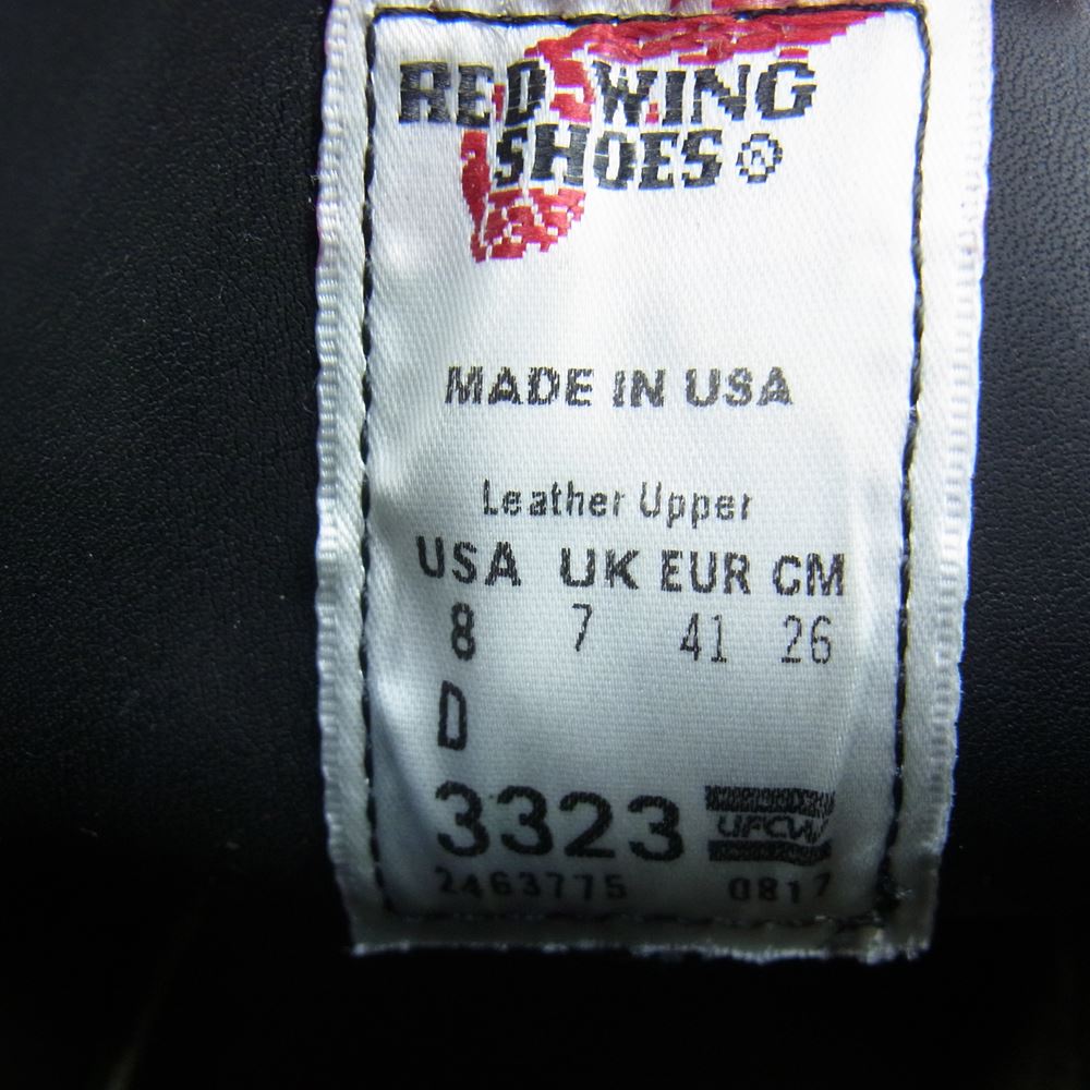 RED WING レッドウィング 3323 WEEKENDER CHUKKA ウィークエンダー チャッカ ブーツ ブラック系 26cm【中古】