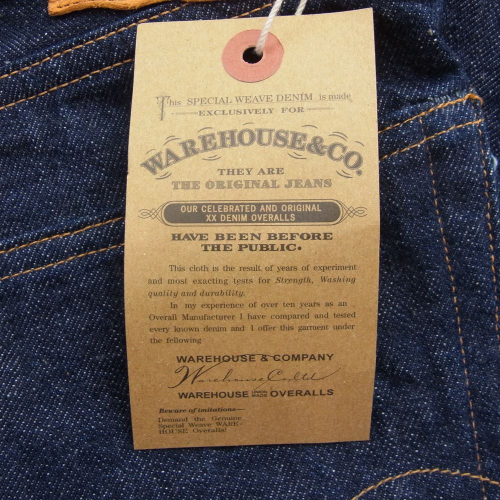 WAREHOUSE ウエアハウス Lot 1004XX (1000XX)  DEAD STOCK BLUE 1936 MODEL デニム パンツ インディゴブルー系 31【美品】【中古】