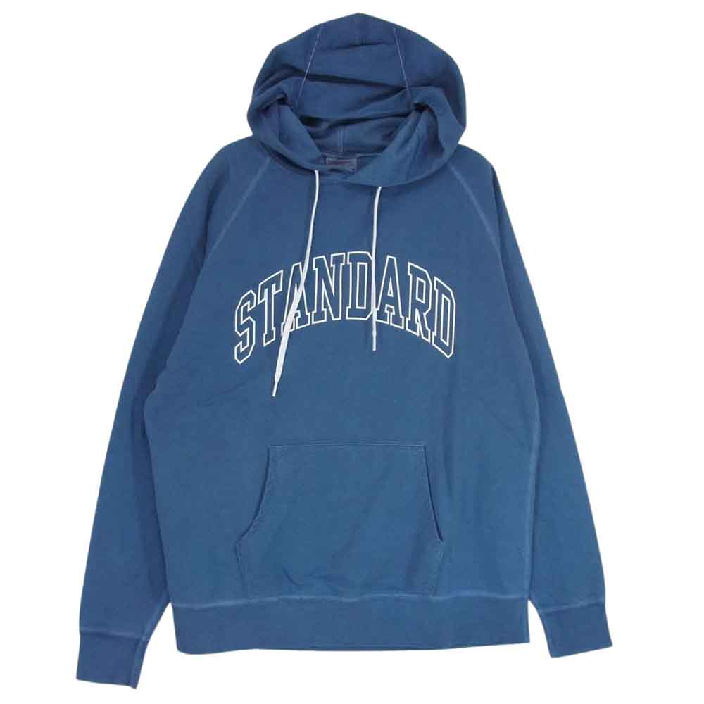 STANDARD CALIFORNIA スタンダードカリフォルニア Pima Cotton Hood Sweat ピマコットン フード ロゴ スウェット パーカー ネイビー系 M【極上美品】【中古】