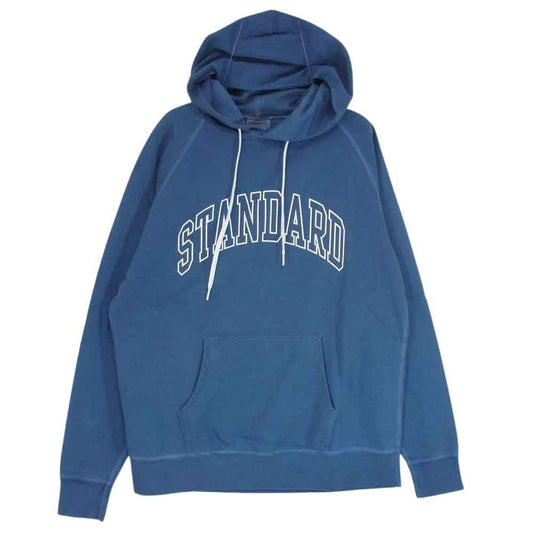 STANDARD CALIFORNIA スタンダードカリフォルニア Pima Cotton Hood Sweat ピマコットン フード ロゴ スウェット パーカー ネイビー系 M【極上美品】【中古】