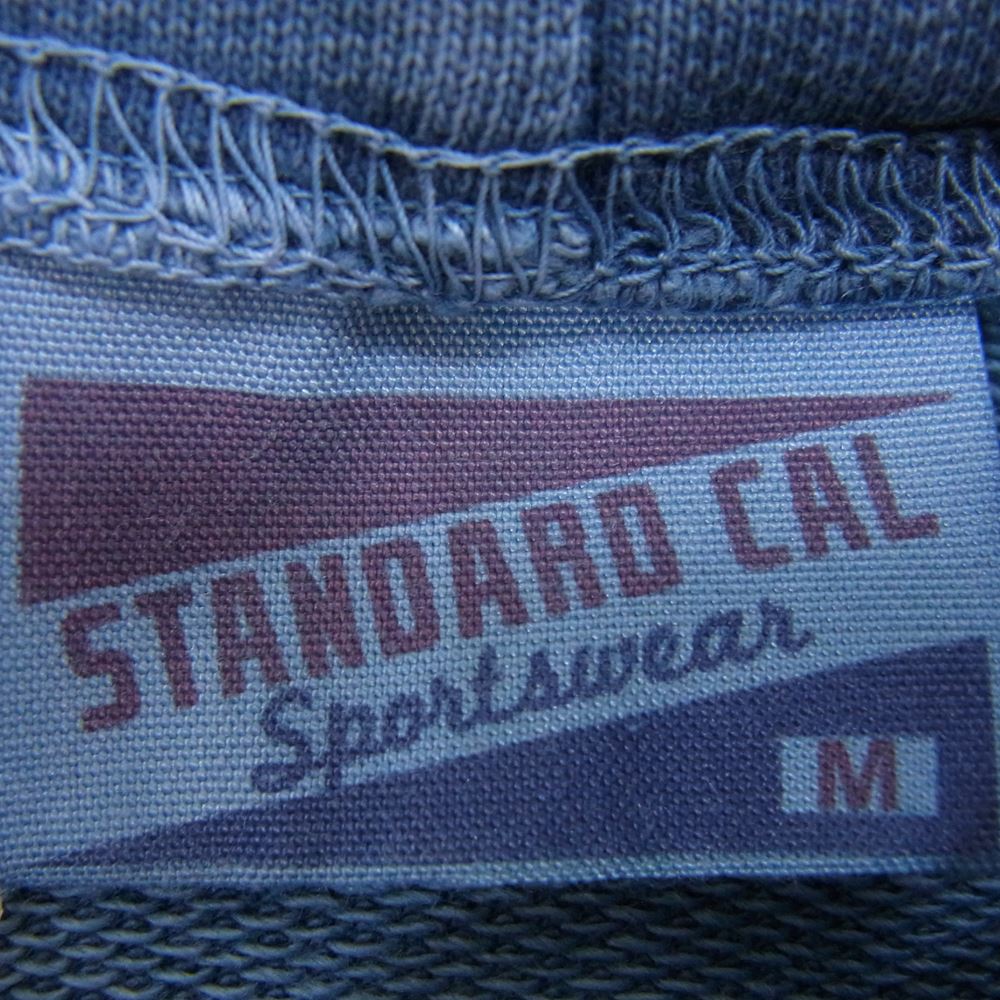STANDARD CALIFORNIA スタンダードカリフォルニア Pima Cotton Hood Sweat ピマコットン フード ロゴ スウェット パーカー ネイビー系 M【極上美品】【中古】