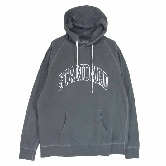 STANDARD CALIFORNIA スタンダードカリフォルニア Pima Cotton Hood Sweat ピマコットン フード ロゴ スウェット パーカー チャコール系 M【極上美品】【中古】