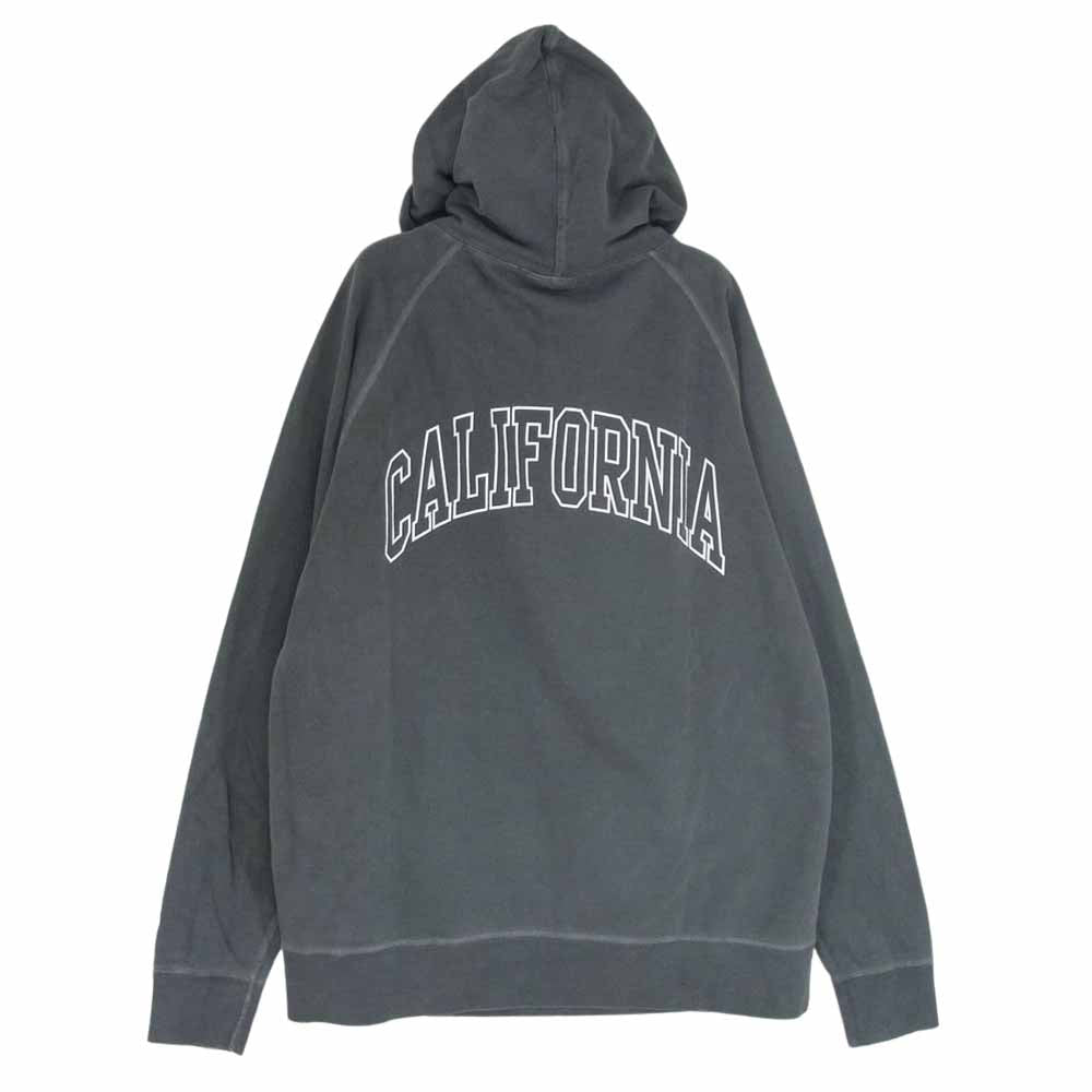 STANDARD CALIFORNIA スタンダードカリフォルニア Pima Cotton Hood Sweat ピマコットン フード ロゴ スウェット パーカー チャコール系 M【極上美品】【中古】