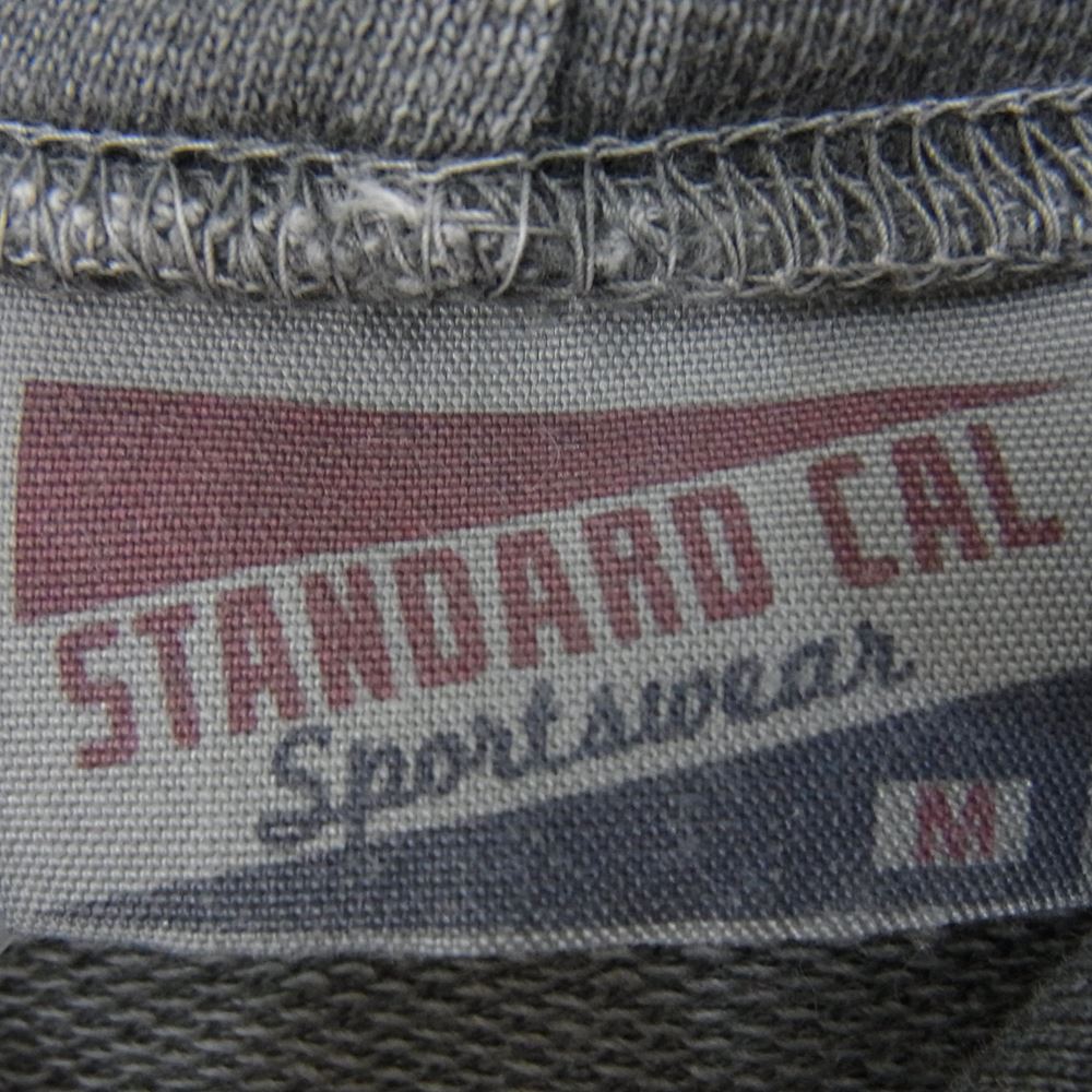 STANDARD CALIFORNIA スタンダードカリフォルニア Pima Cotton Hood Sweat ピマコットン フード ロゴ スウェット パーカー チャコール系 M【極上美品】【中古】