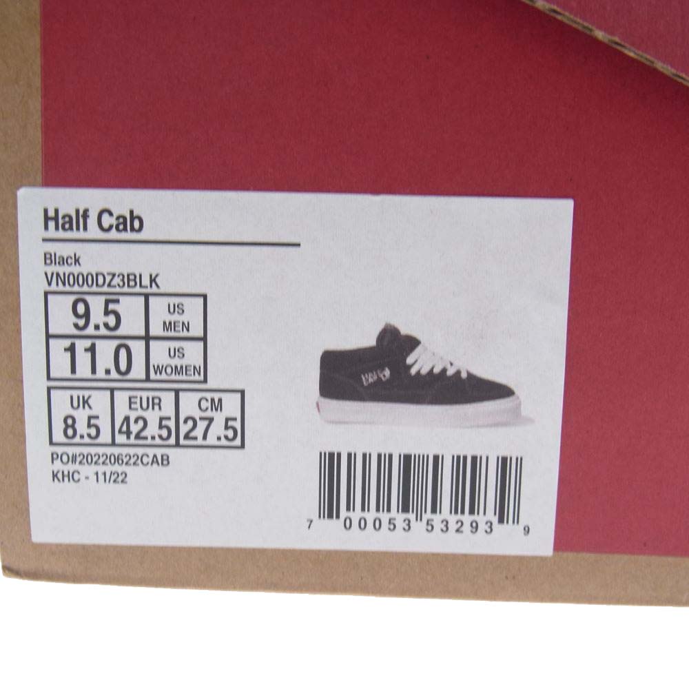VANS バンズ VN000DZ3BLK HALF CAB ハーフ キャブ スケートボード シューズ スケシュー スニーカー ブラック系 27.5cm【中古】