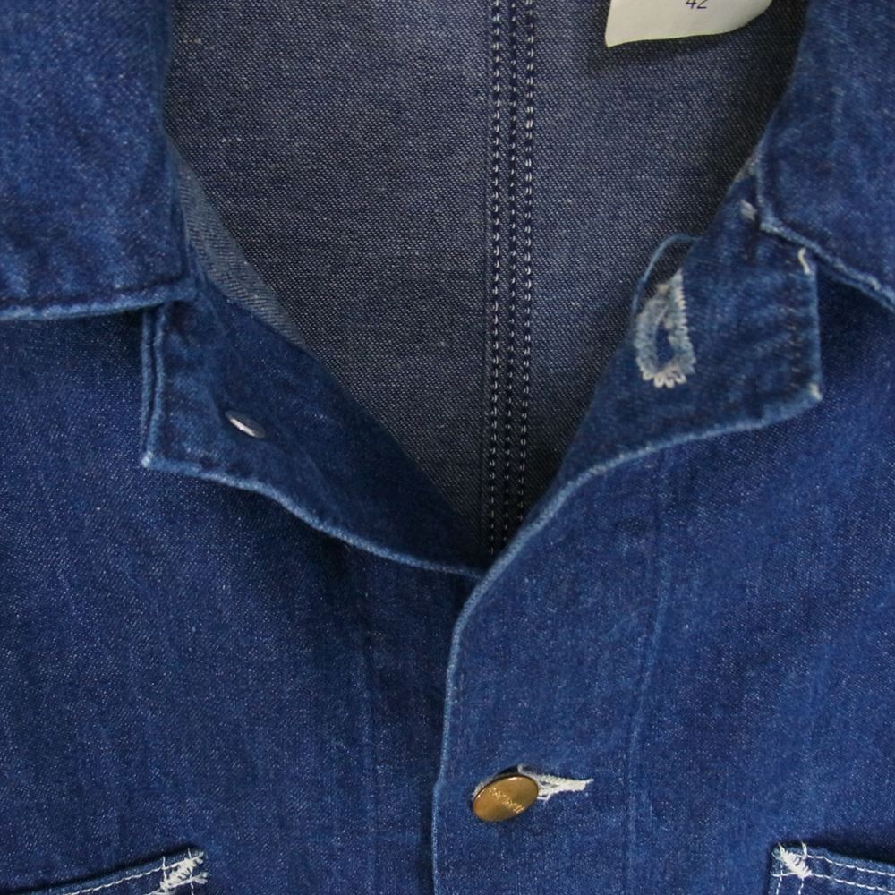 Carhartt カーハート 80s~90s 星型ロゴ デニム カバーオール ジャケット インディゴブルー系 42【中古】