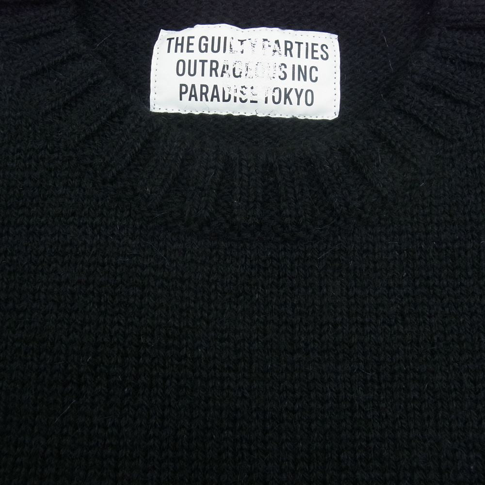 WACKO MARIA ワコマリア 19AW 19FW-WMK-KN13 GUILTY PARTIES CREW NECK SWEATER3 ギルティーパーティーズ クルーネック ニット セーター ブラック系 M【美品】【中古】