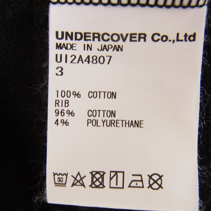 UNDERCOVER アンダーカバー 21SS UI2A4807 ISM イズム ロング 半袖 SWEAT ism ブラック系 3【極上美品】【中古】