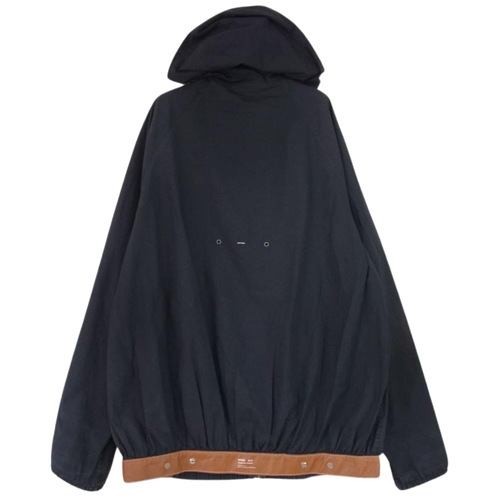 UNDERCOVER アンダーカバー E4216 裾 COW HIDE レザー コットン ジャケット ブラック系 4【中古】