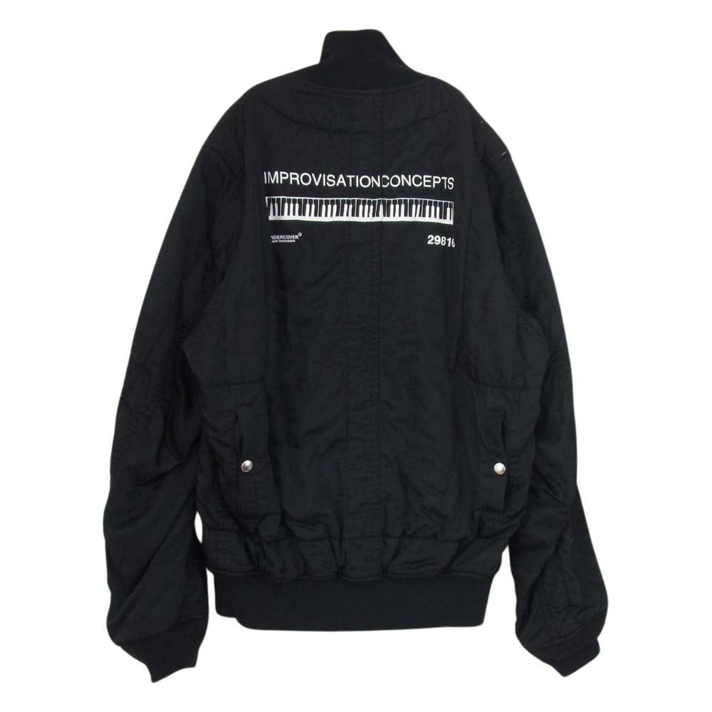 UNDERCOVER アンダーカバー 17SS UCS4201-2 R/CMツイル 裏縮絨 シワ加工 MA-1 ブルゾン ブラック系 2【中古】