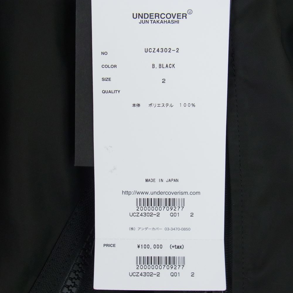 UNDERCOVER アンダーカバー 20AW UCZ4302-2 蜘蛛巣城 ジップ デザイン モッズコート ブラック系 ２【新古品】【未使用】【中古】