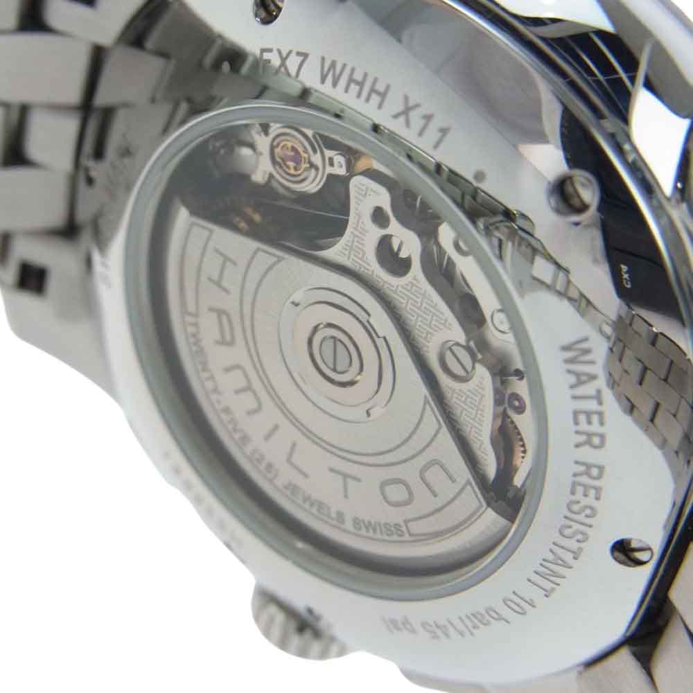 HAMILTON ハミルトン H32596131 2023年購入時ギャランティ付属 ジャズマスター オートクロノ 裏スケ 腕時計 ウォッチ シルバー系【美品】【中古】