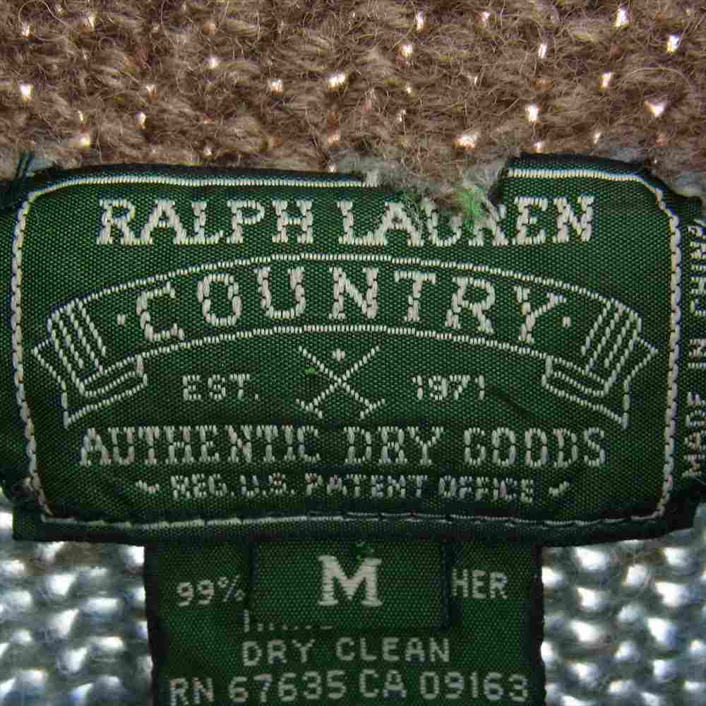 POLO RALPH LAUREN ポロ・ラルフローレン COUNTRY カントリー 90s レディース ホース 星条旗 ネイティブ ニット カーディガン ブラウン系 M【中古】
