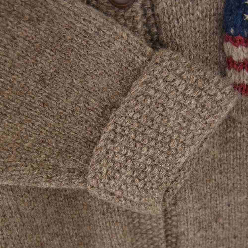 POLO RALPH LAUREN ポロ・ラルフローレン COUNTRY カントリー 90s レディース ホース 星条旗 ネイティブ ニット カーディガン ブラウン系 M【中古】