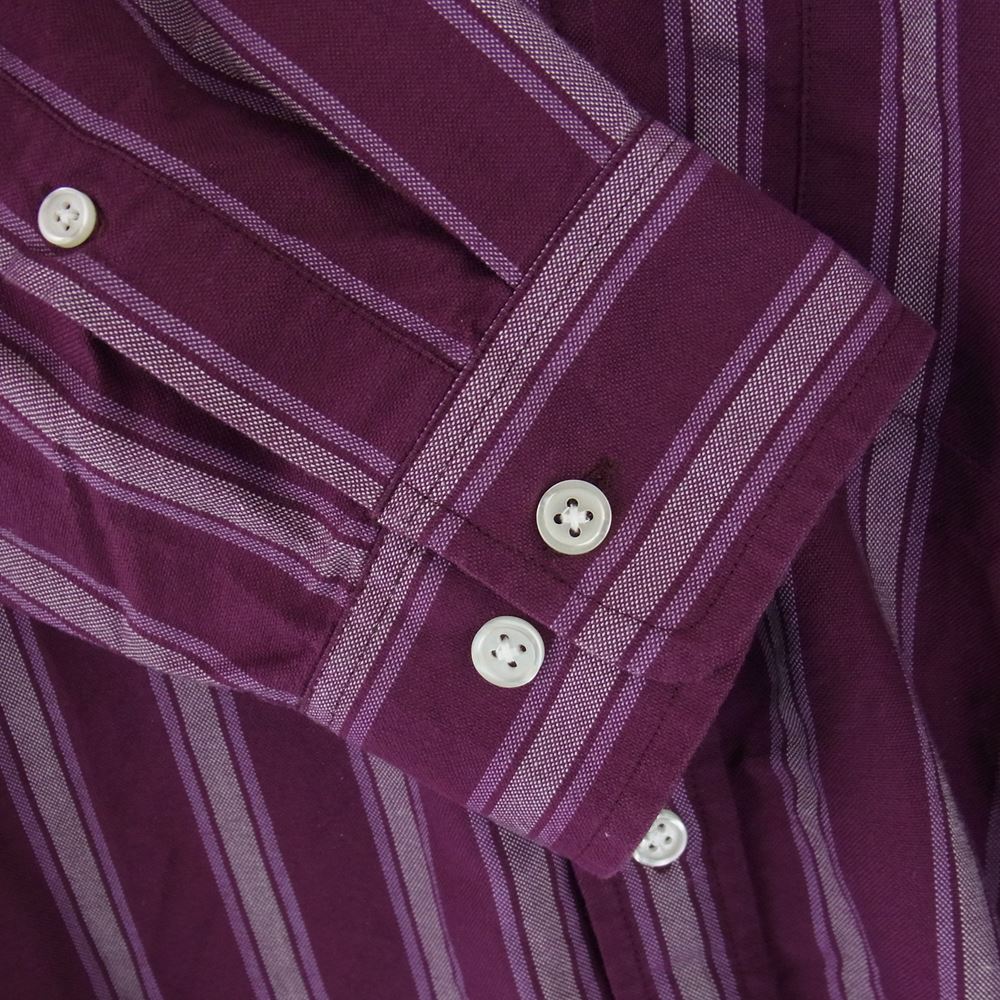 Supreme シュプリーム 18AW Oxford BD Shirt オックスフォード ストライプ ボタンダウン 長袖 シャツ パープル系 L【中古】