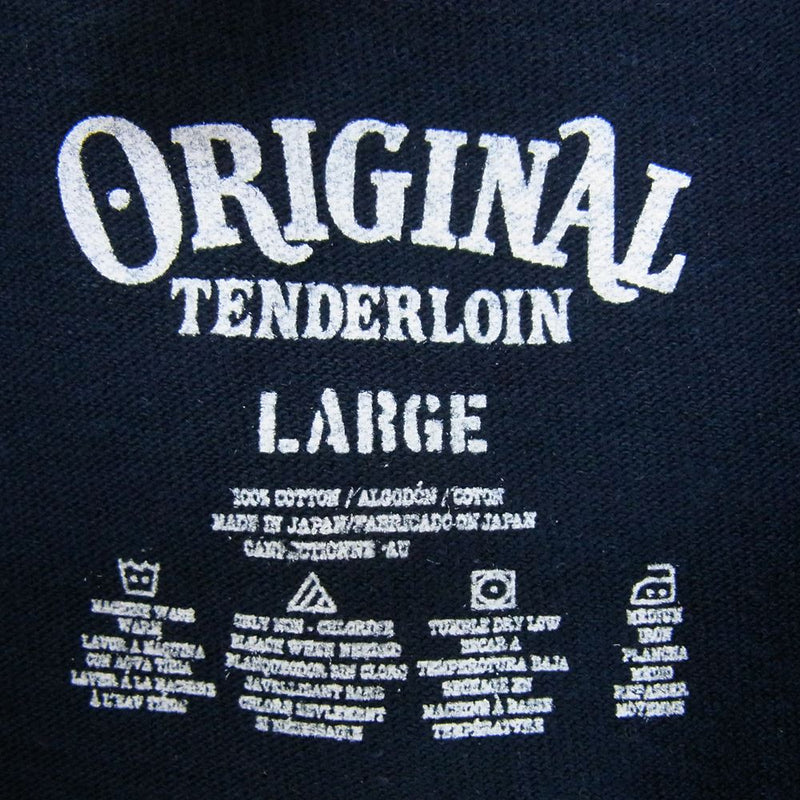 TENDERLOIN テンダーロイン 22AW TEE 3A プリント 半袖 Tシャツ ネイビー系 L【中古】