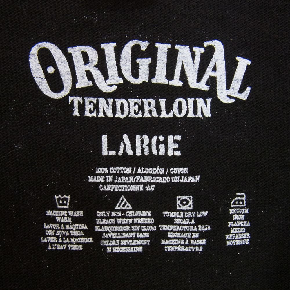 TENDERLOIN テンダーロイン TEE 2B プリント 半袖 Tシャツ 丸首 クルーネック ブラック系 L【中古】