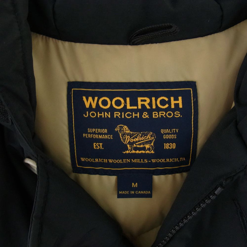 WOOLRICH ウールリッチ カナダ製  ARCTIC PARKA アークティック パーカー ダウン ジャケット ブラック系 M【中古】
