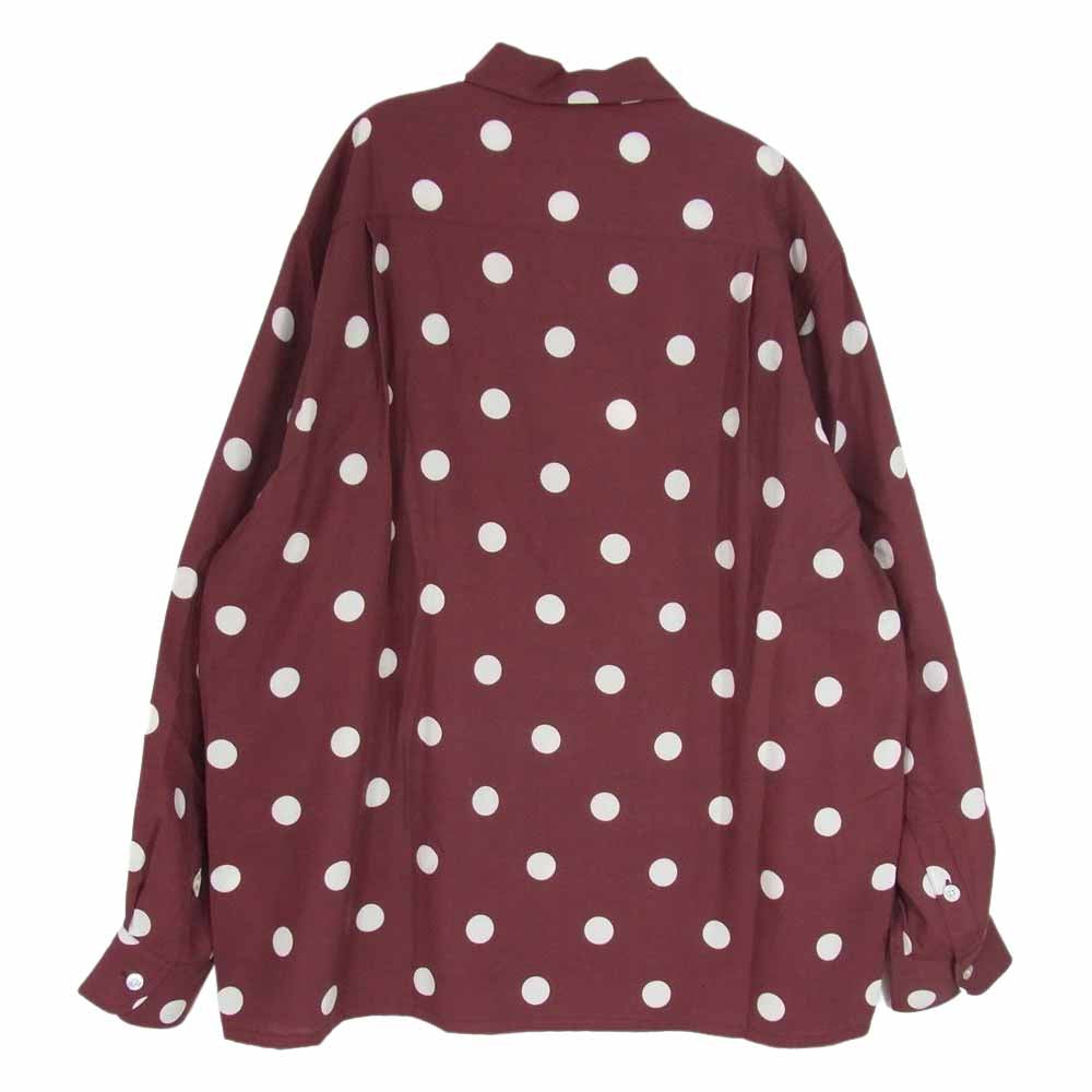 WACKO MARIA ワコマリア 23SS 23SSE-WMS-HI03 HAWAIIAN SHIRT L/S ハワイアンシャツ ロングスリーブ ドット 長袖 シャツ BORDEAUX M【新古品】【未使用】【中古】
